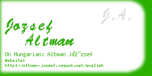 jozsef altman business card